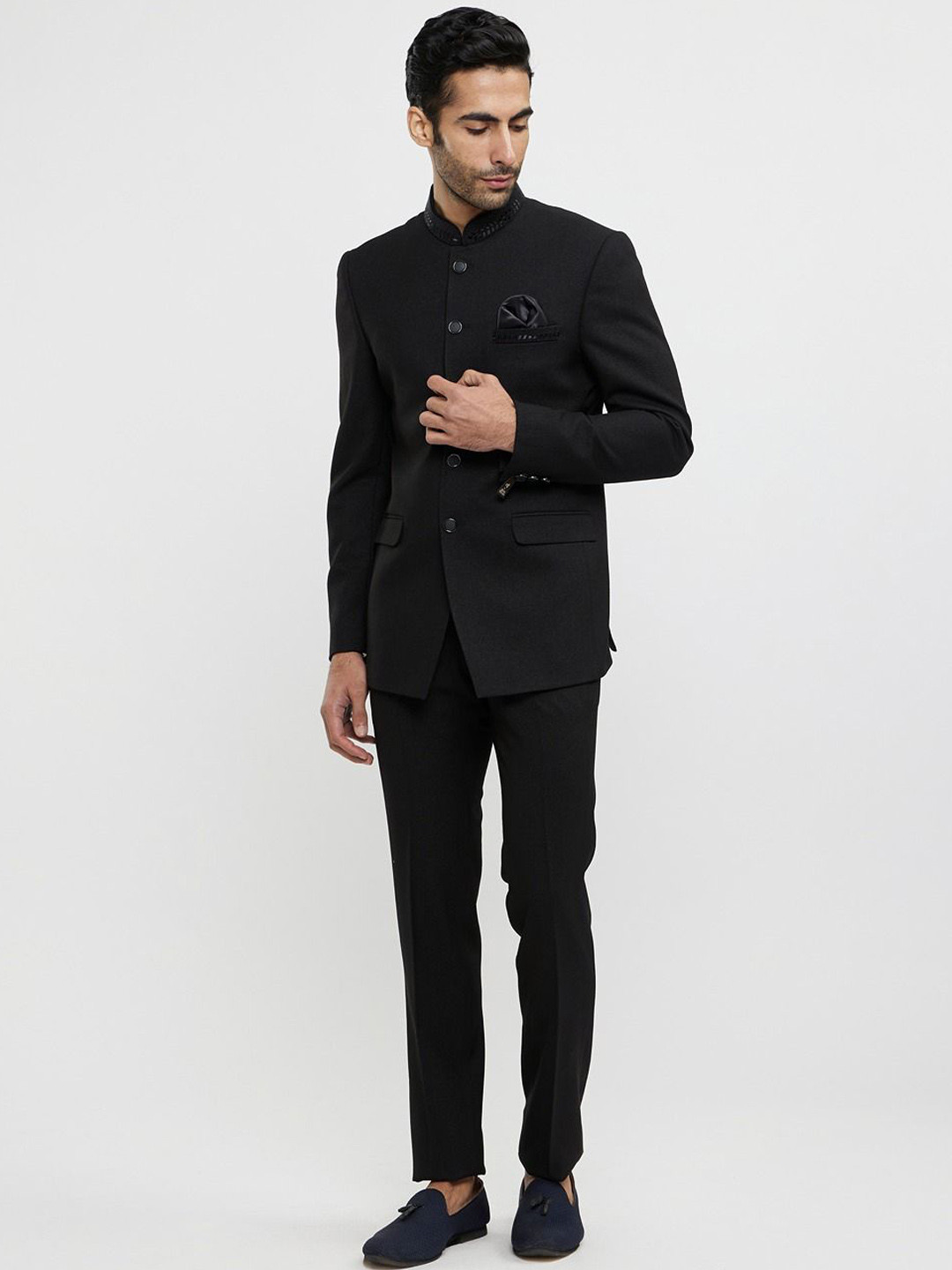 Twamev Men Self Design Suit Set