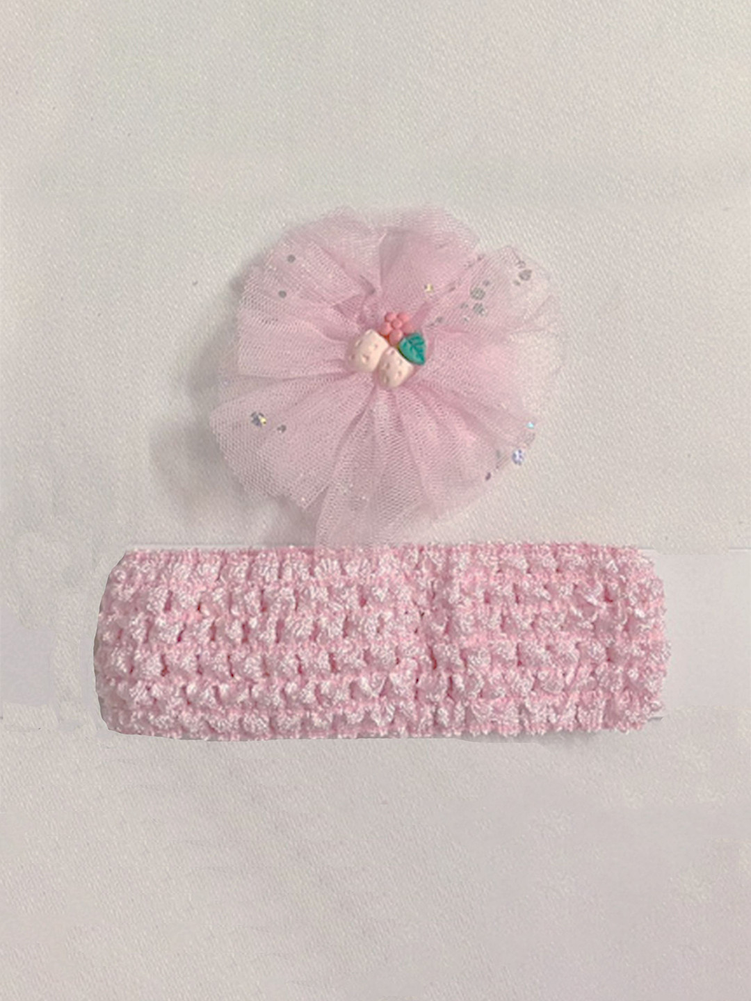 BAESD Girls Net Based Applique Hairclip & Crochet Knitted Elastic stretchable Headband