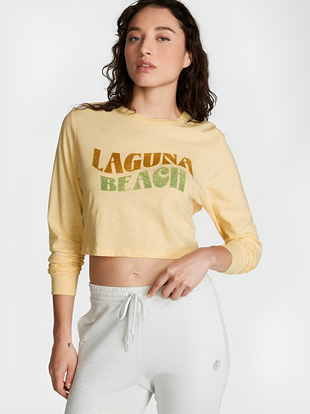 Victoria's Secret PINK Premium Cotton Cropped Long-Sleeve T-Shirt