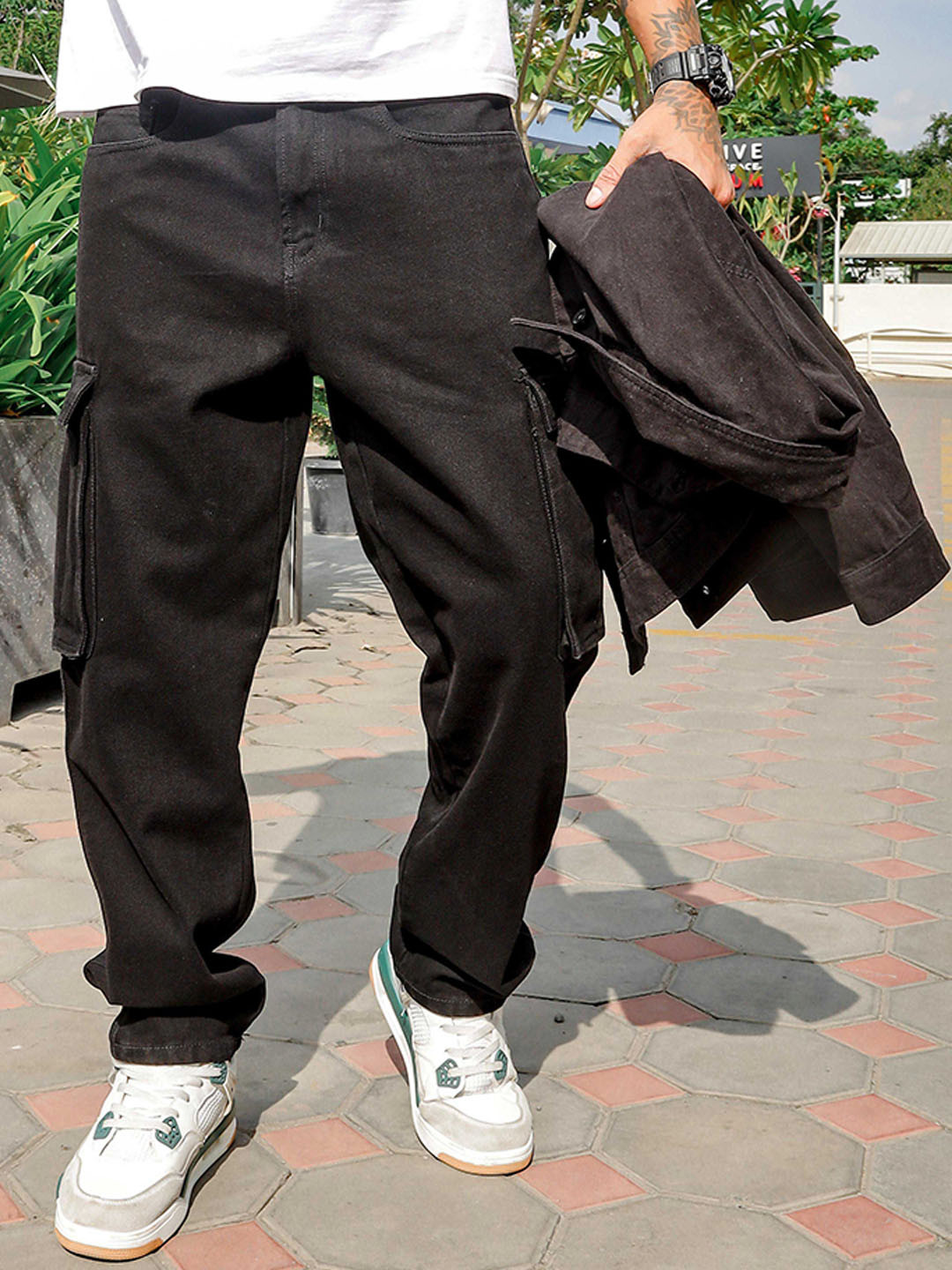 W.T.F - Witnessing True Fashion Men Smart Pure Cotton Relaxed Fit Mid-Rise Jeans