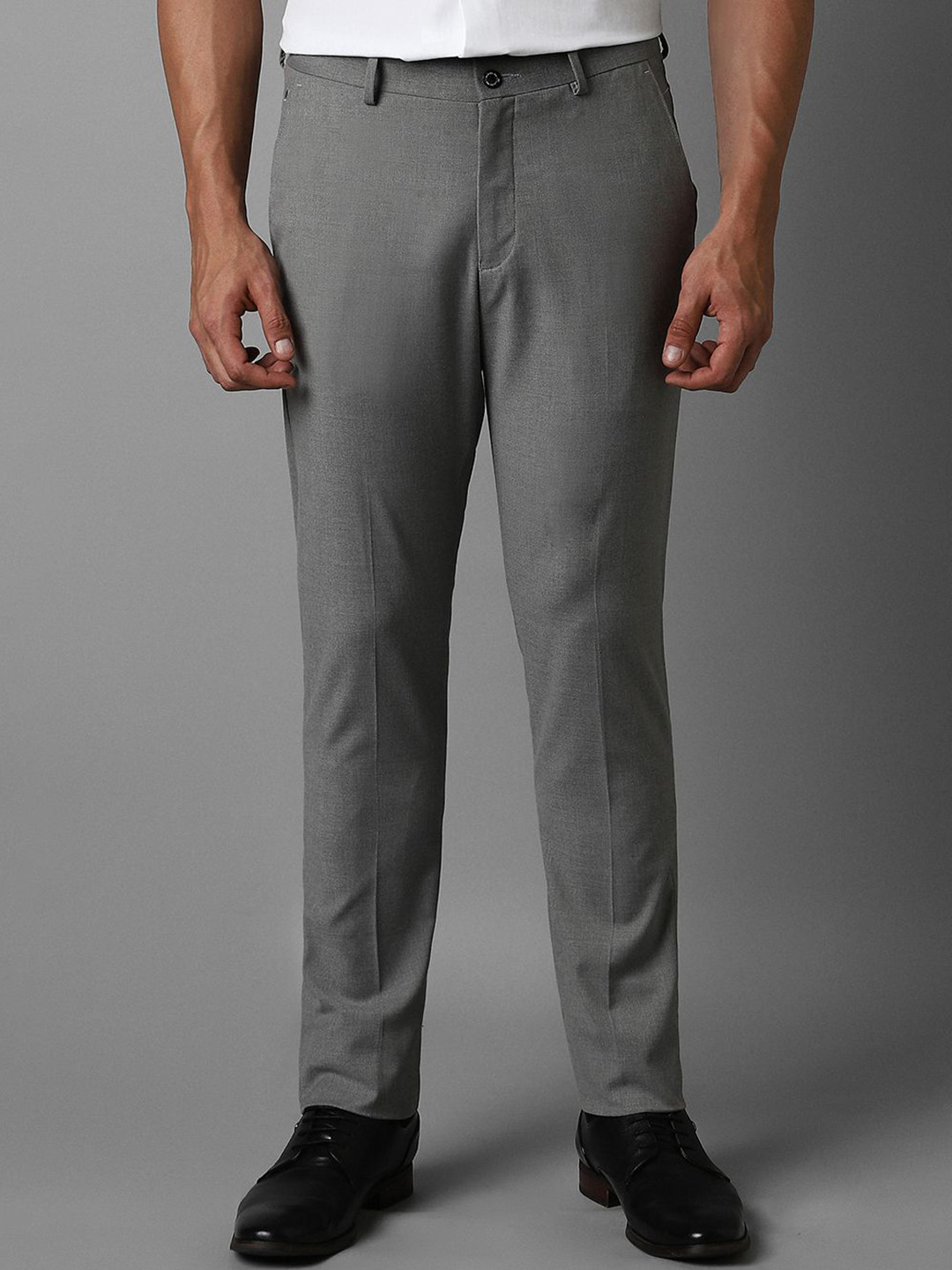 Louis Philippe Men Super Mid-Rise Slim Fit Formal Trousers