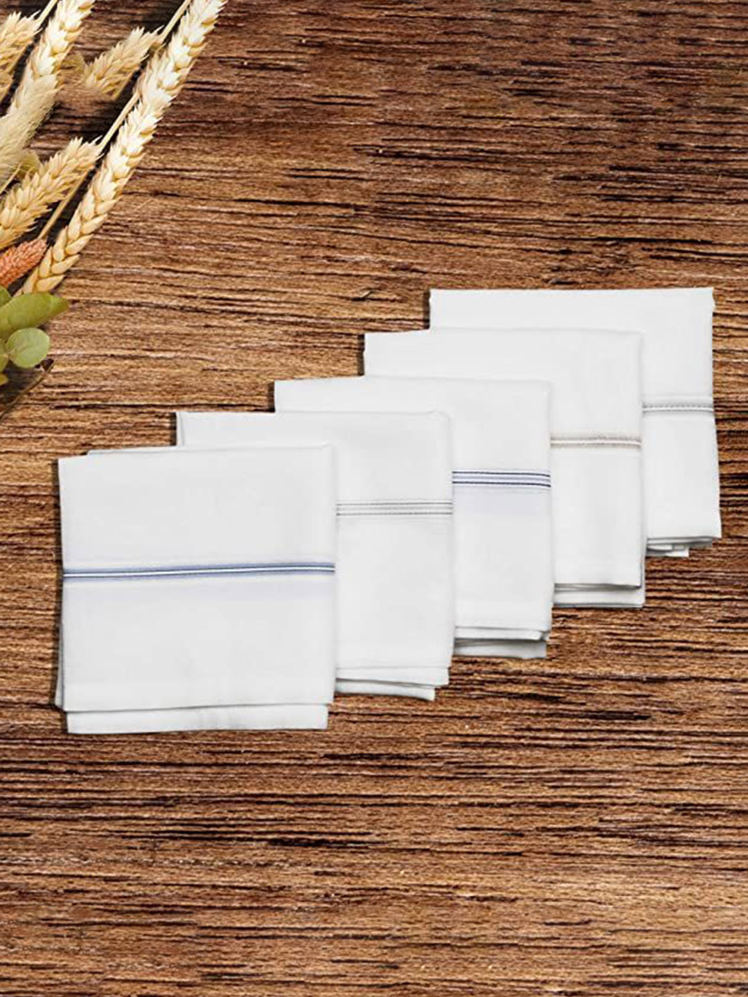 Caruso ITALY Pack Of 5 Pure Cotton Handkerchieves