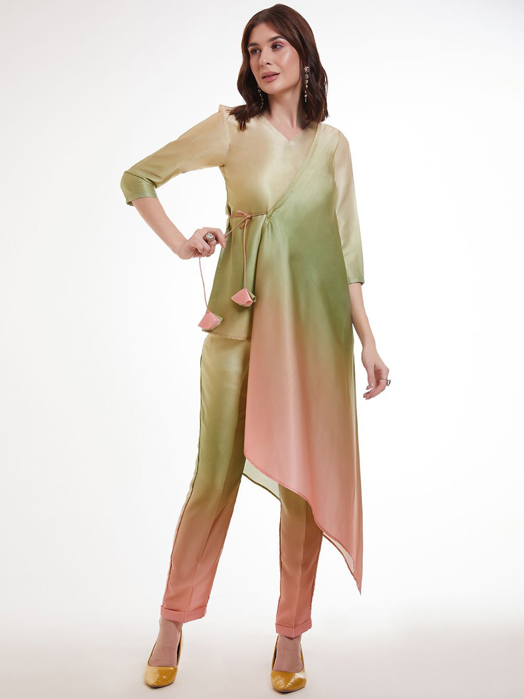 Fusionic Asymmetrical Pastel Ombre Co-Ords