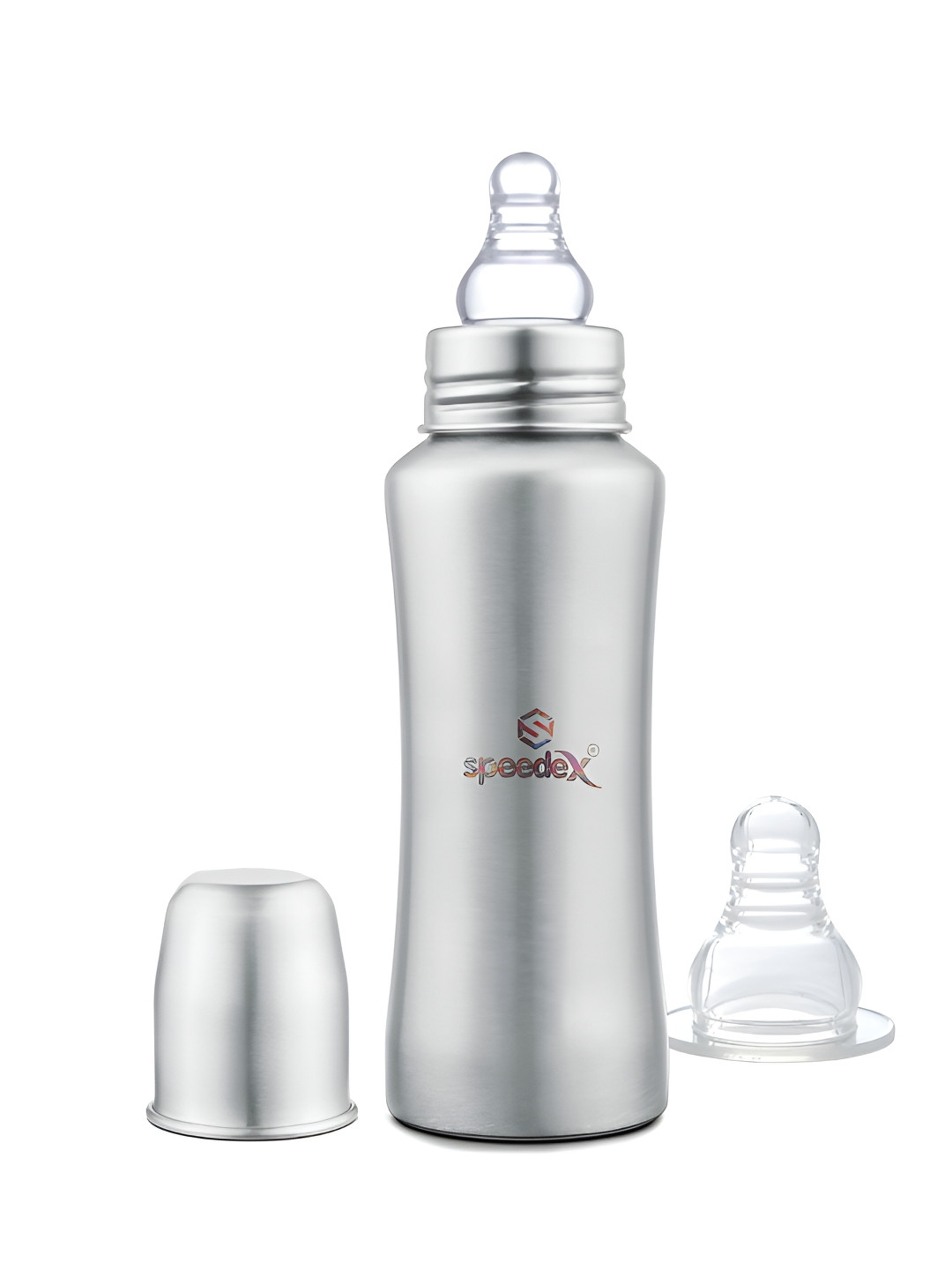 Speedex Silver Brand Logo Stainless Steel Spill Proof Water Bottle - 240ml