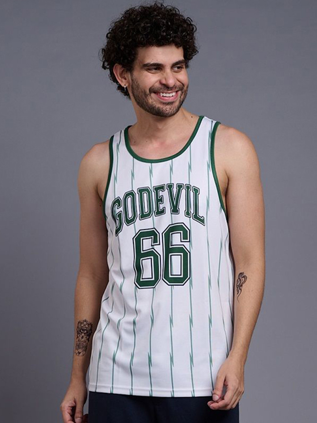 GO DEVIL Men Printed Gym Vests 939