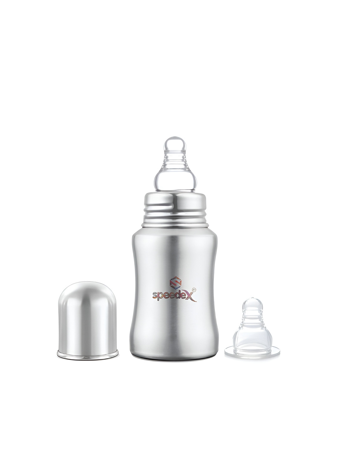 Speedex Silver Brand Logo Stainless Steel Spill Proof Water Bottle - 140ml