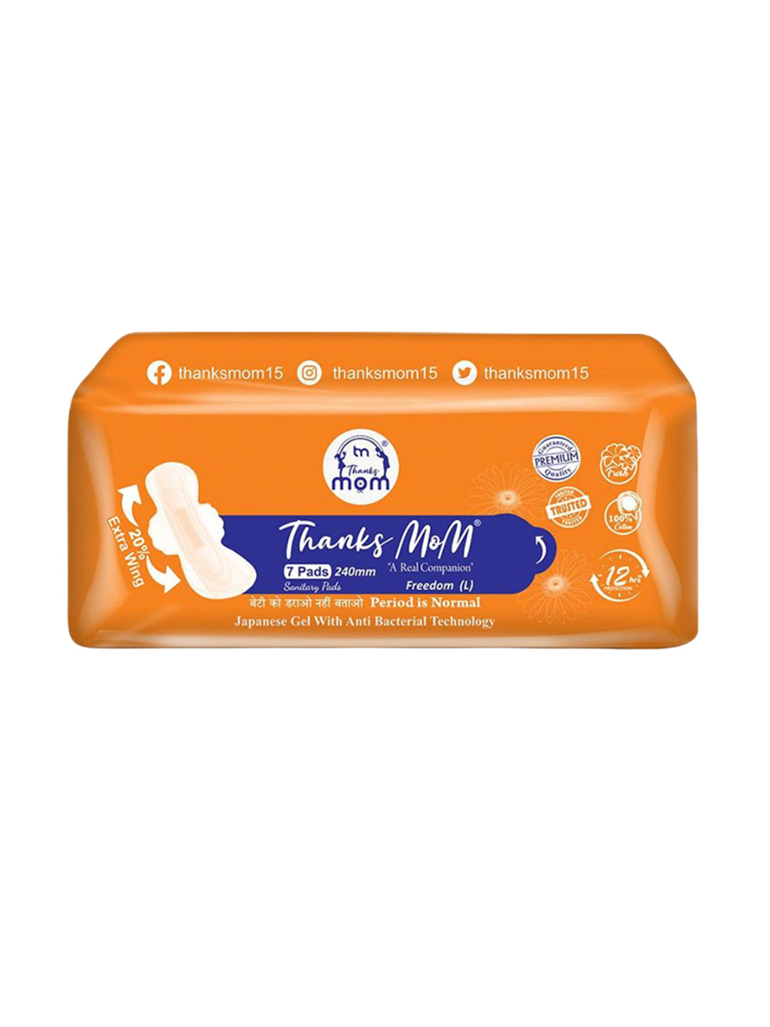THANKS MOM Set Of 7 Freedom Ultra Soft Leakproof Sanitary Pads - L