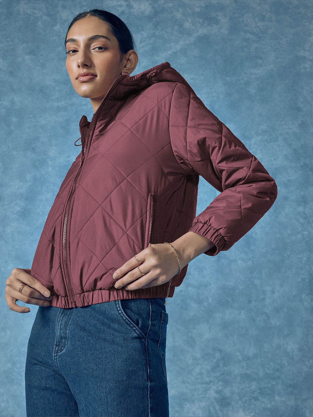 The Label Life Women Lightweight Longline Quilted Jacket