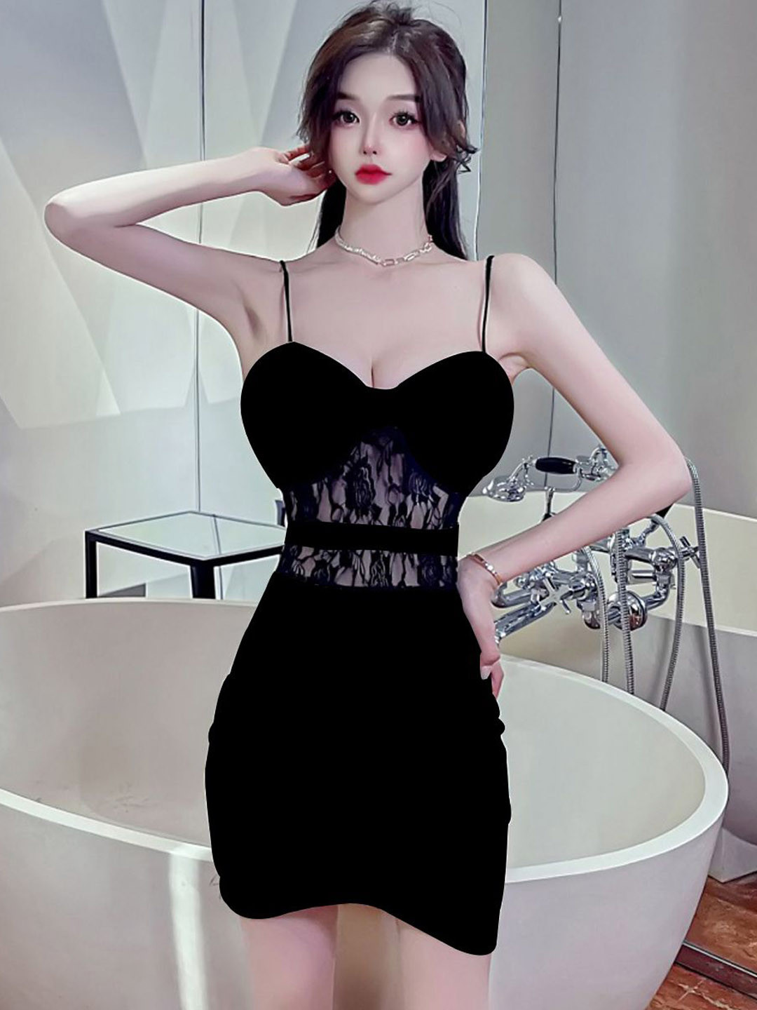 FIMBUL Women Shoulder Straps A-Line Mini Dress