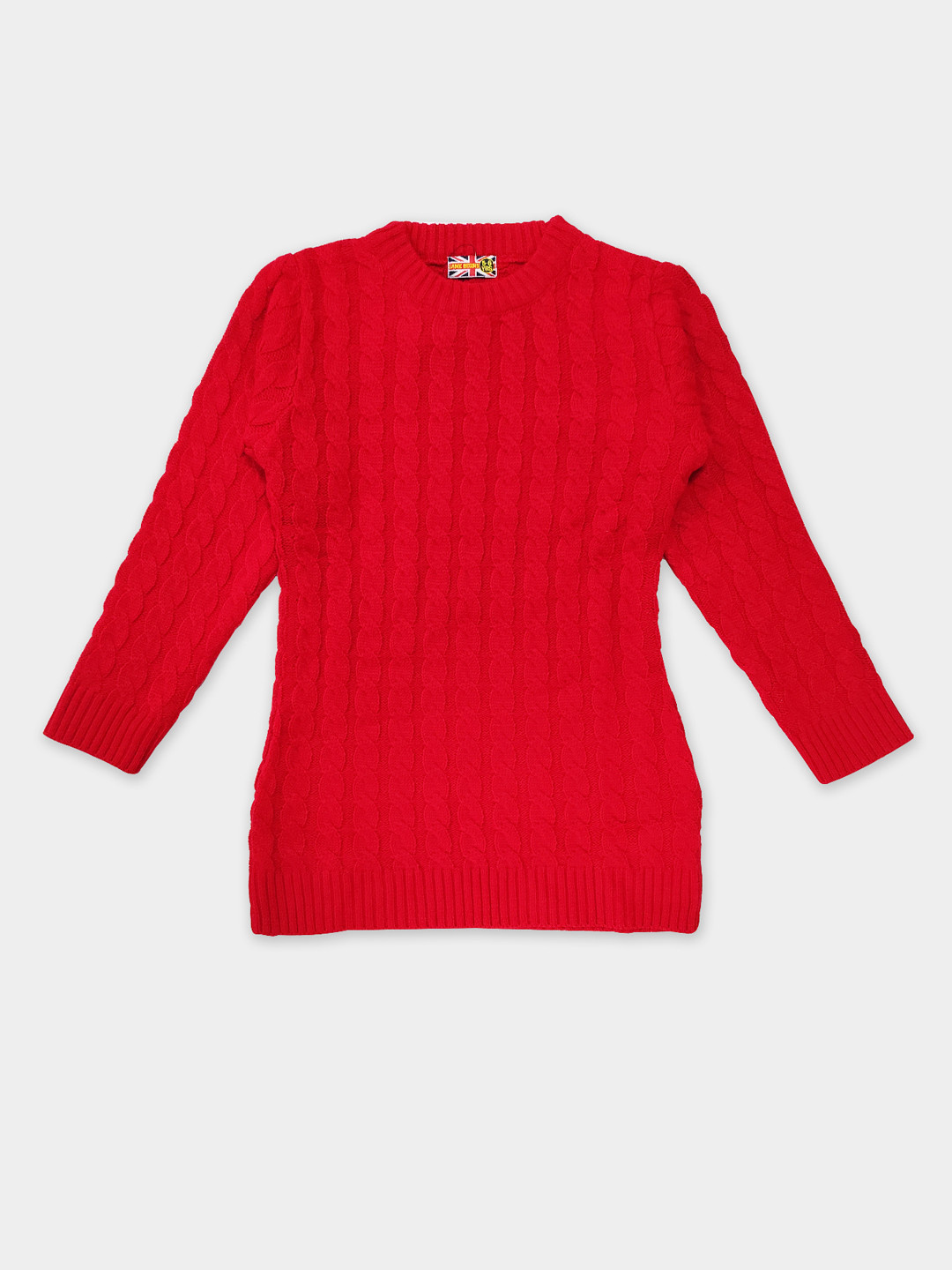 Here&Now X Game Begins Girls Acrylic Cable Knit Longline Pullover