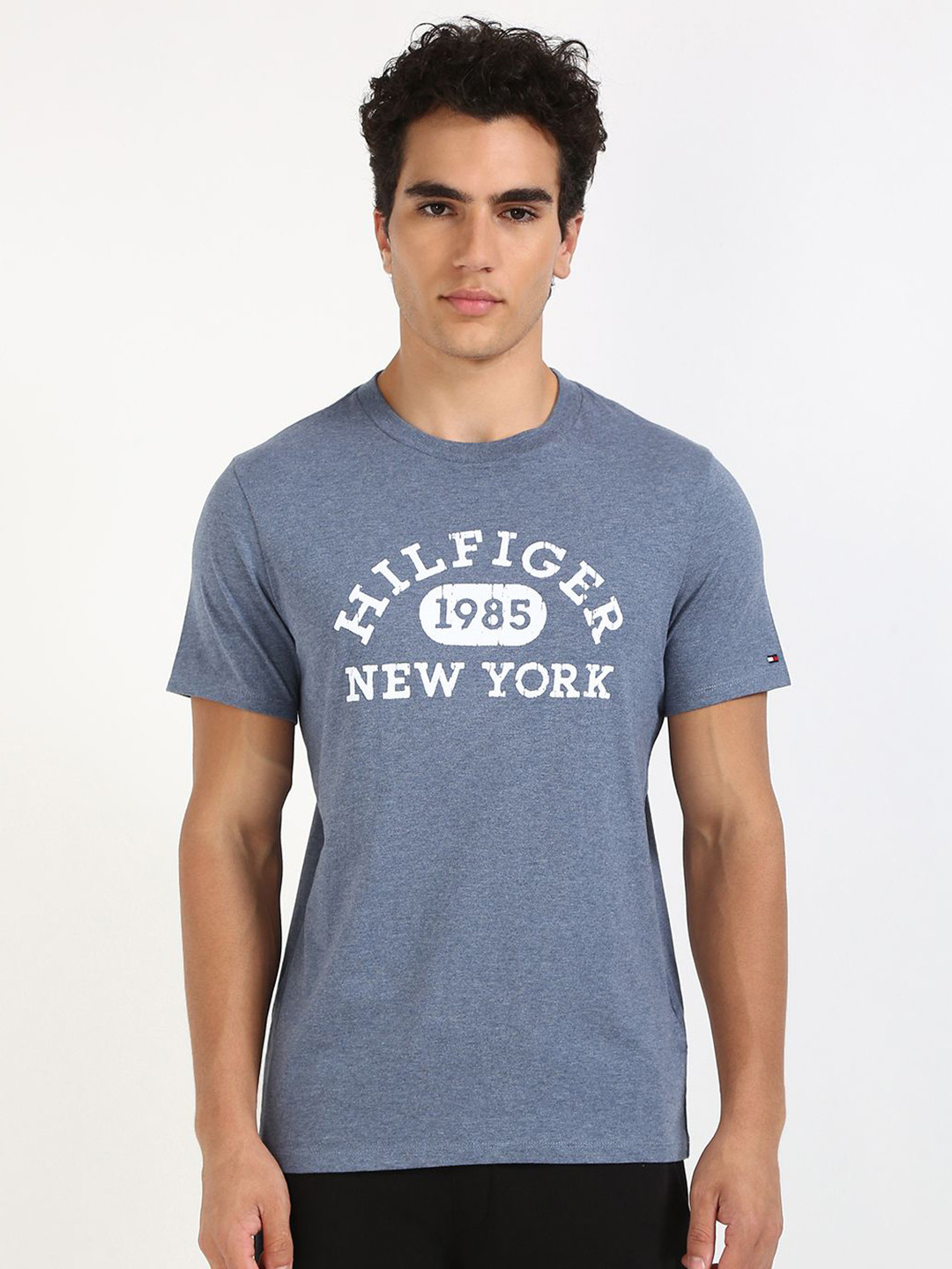 Tommy Hilfiger M MONOTYPE COLLEGIATE Men Typography Printed Round Neck Cotton T-shirt
