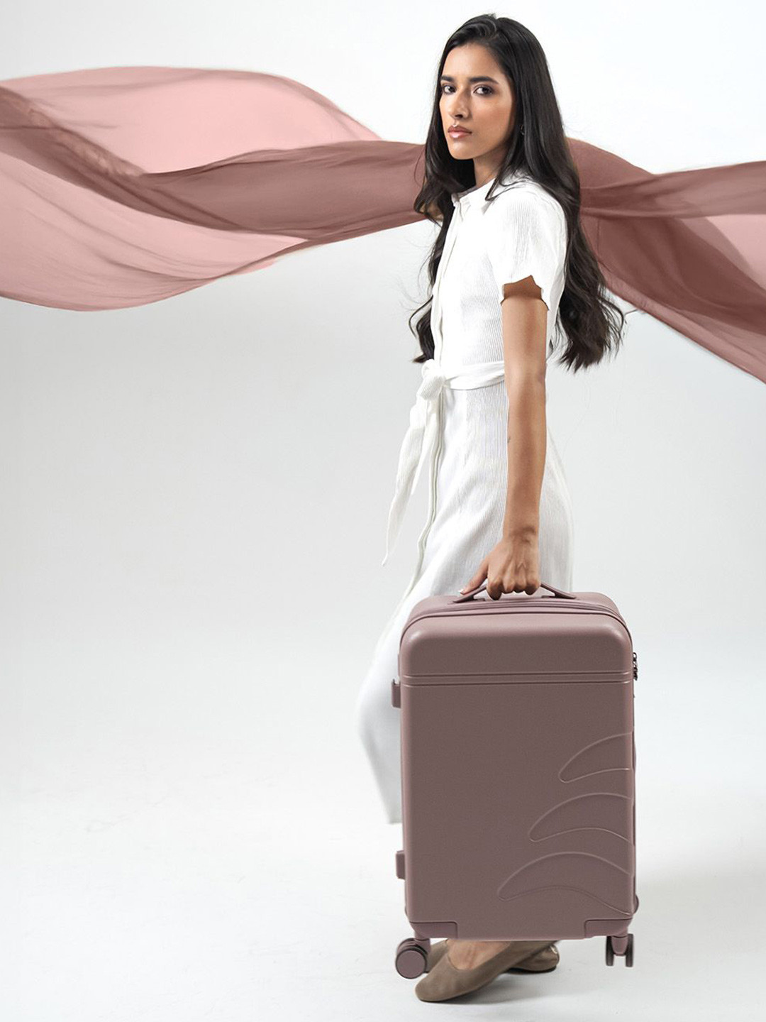 Assembly Flowe Brown Premium Cabin Trolley Bag 20 Inches