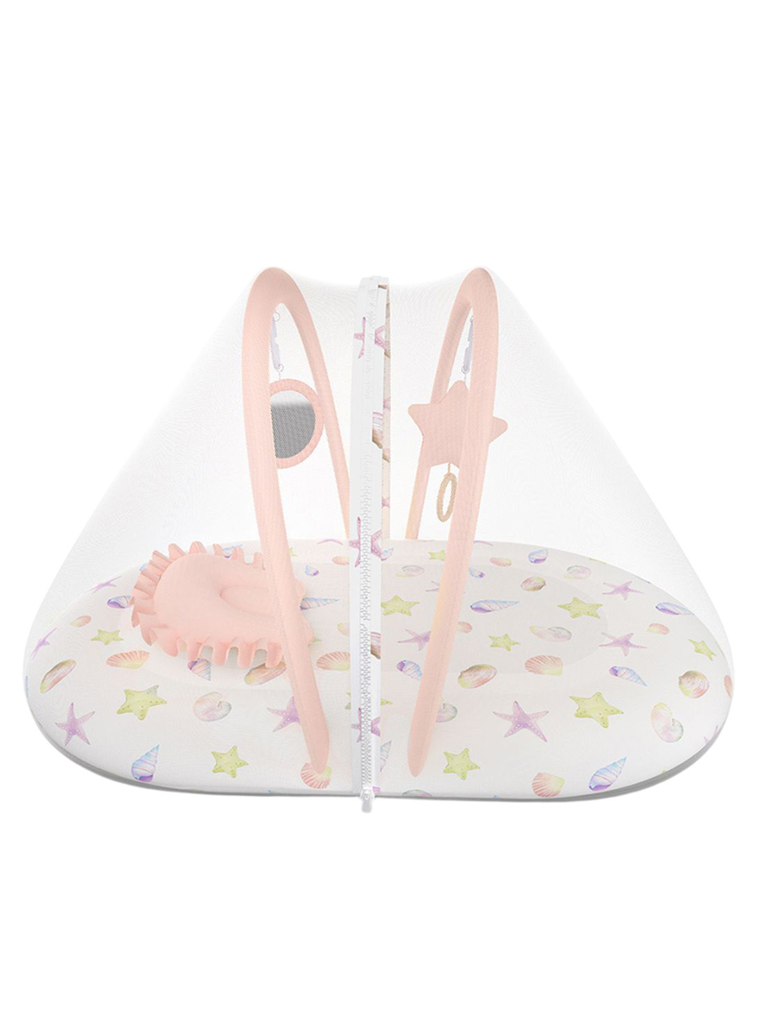 Fancy Fluff Girls Pack of 2  White & Pink Printed Organic Cotton Baby Bed Sets