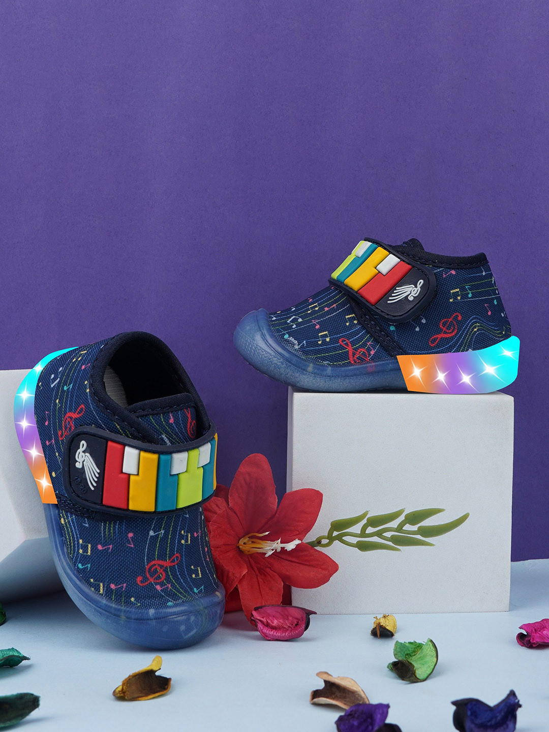 BAESD Kids Printed Led Light Embellished Sneakers