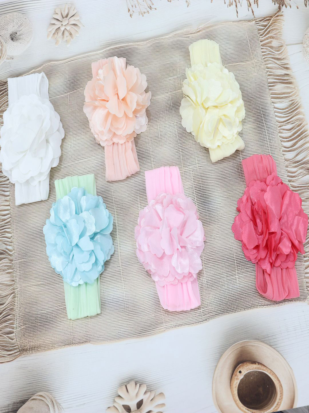 KRENOZ Girls Pack of 6 Flower Hair Bow Knotted Hairband