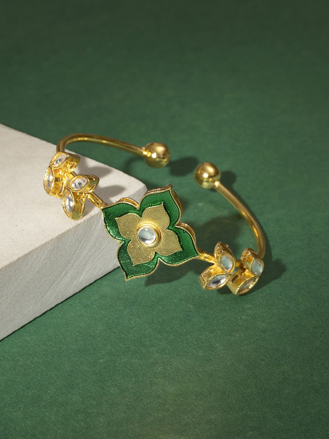 TEEJH Women Gold-Plated Bangle-Style Bracelet