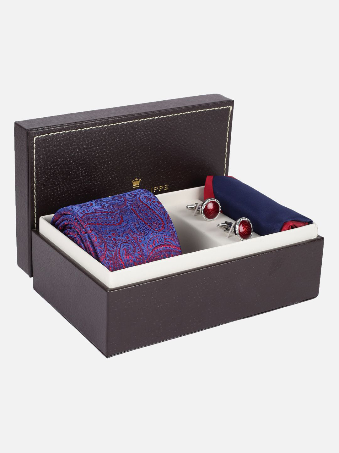 Louis Philippe Men Tie Cufflinks Pocket Square Accessory Gift Set