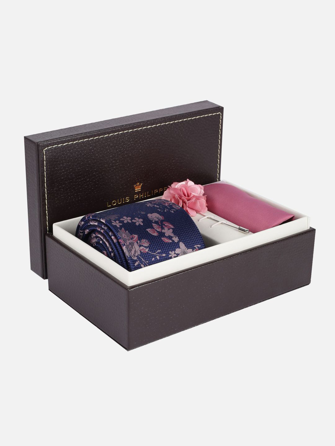 Louis Philippe Men Tie, Cufflinks, Pocket Square Accessory Gift Set