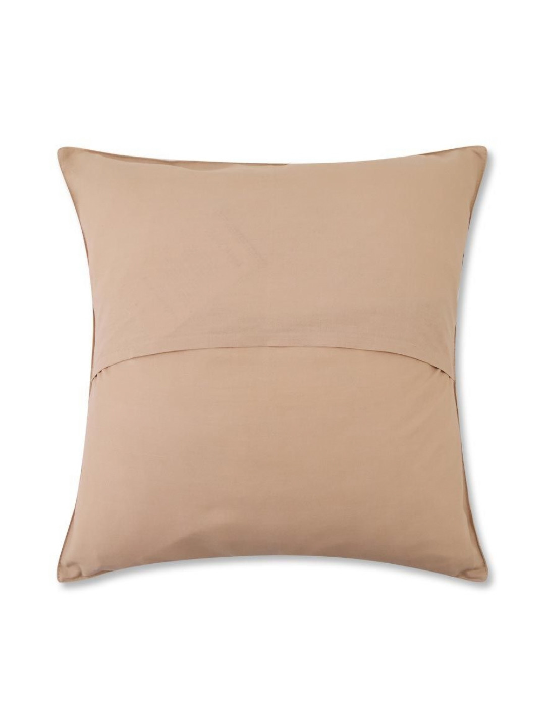 Fabindia Beige Silk Blend Breathable Square Cushion Cover -16x16In