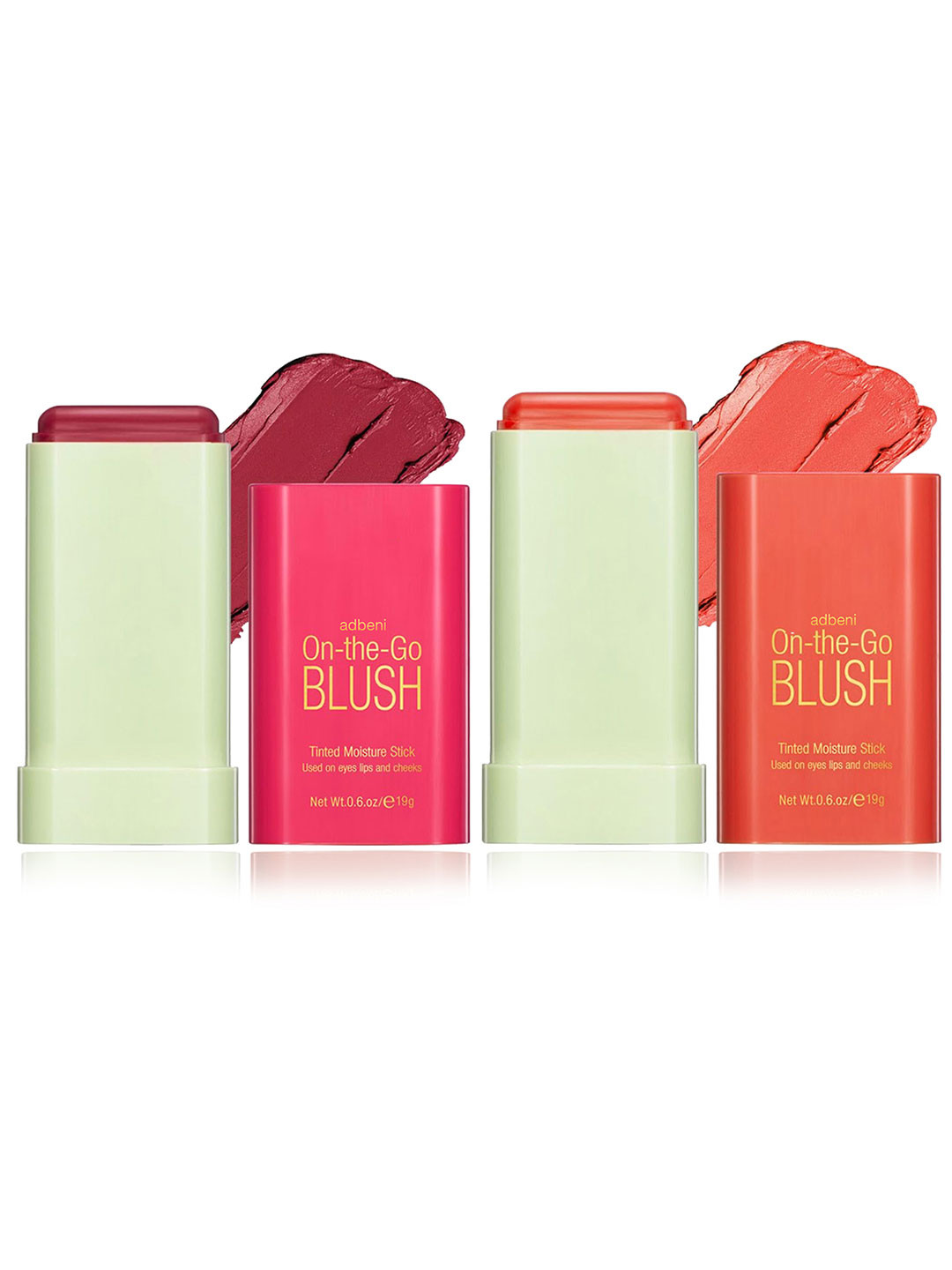 Adbeni Set Of 2  On the Glow Tinted Moisture Stick For Hydrating Face- 19g - Juicy- Ruby