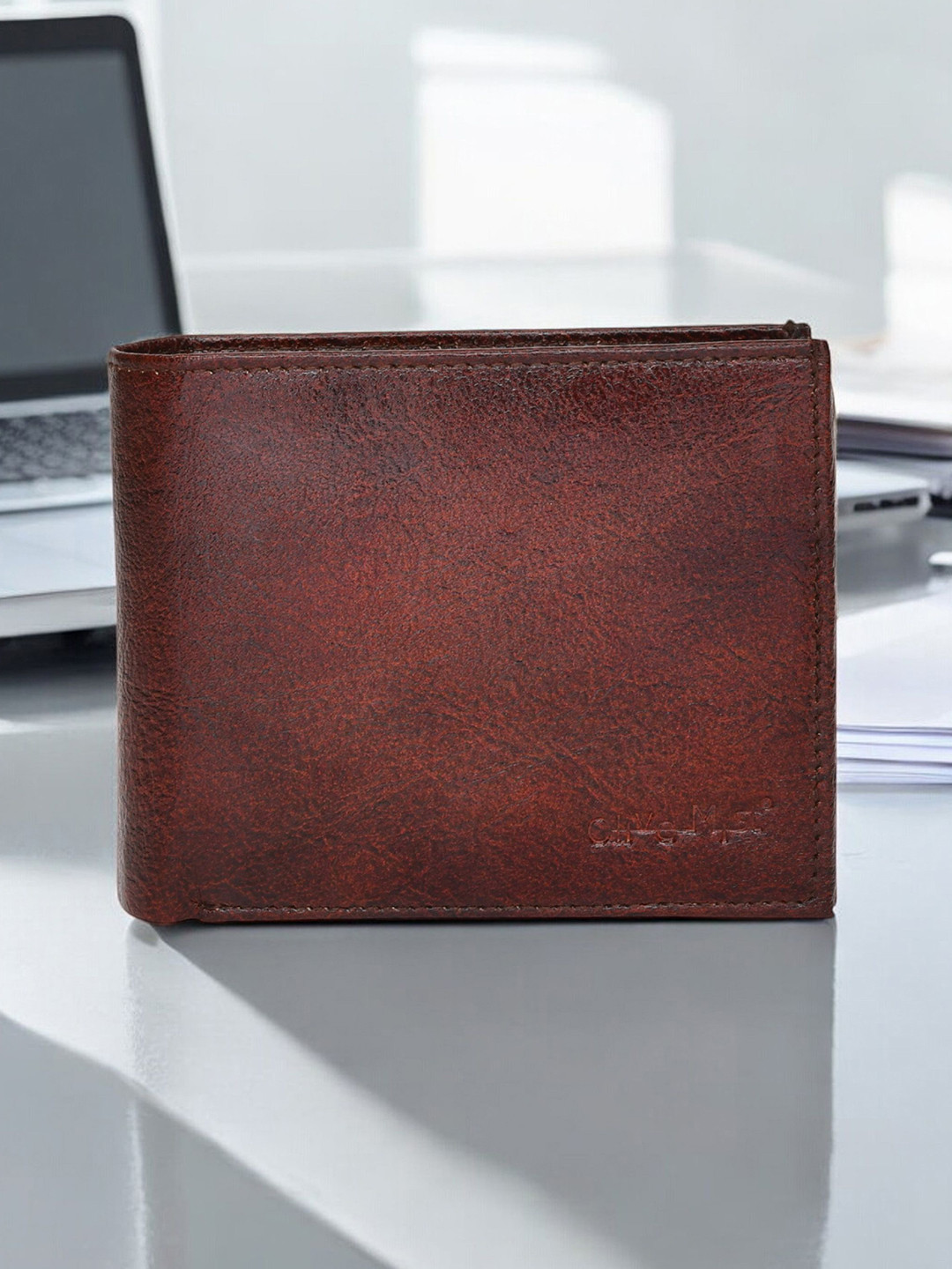 OLIVE MIST Men Leather Two Fold Wallet