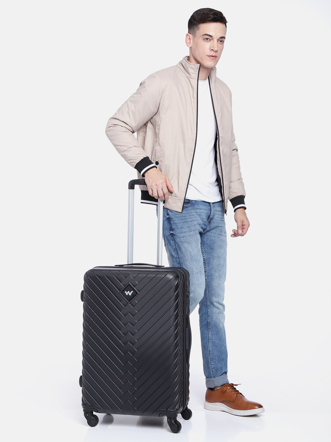 Wildcraft Citron Textured Medium Trolley Suitcase