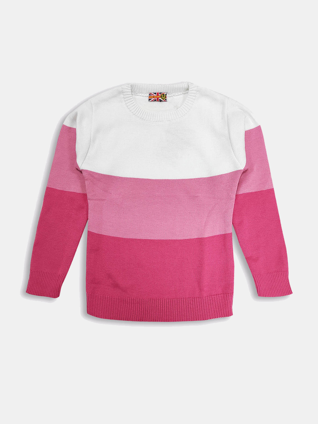Here&Now X Game Begins Girls Acrylic Colourblocked Pullover