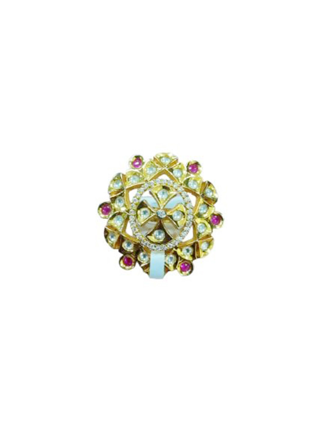 vivinia BY VIDHI MEHRA Womens Gold Plated Pink Zircon Ring
