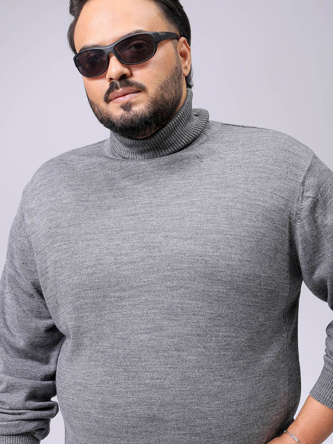 Hardsoda by The Indian Garage Co Men Mock Collar Pullover Sweaters  Plus Size