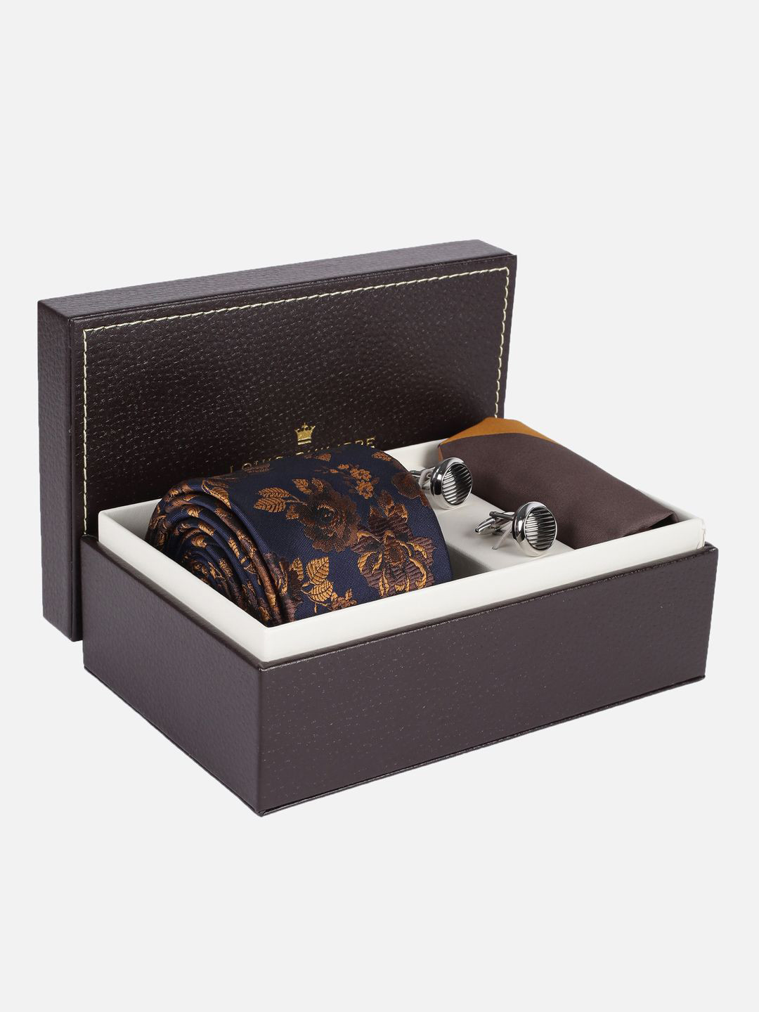 Louis Philippe Men Accessory Gift Set of Tie, Cufflinks, Pocket Square Comes with a box