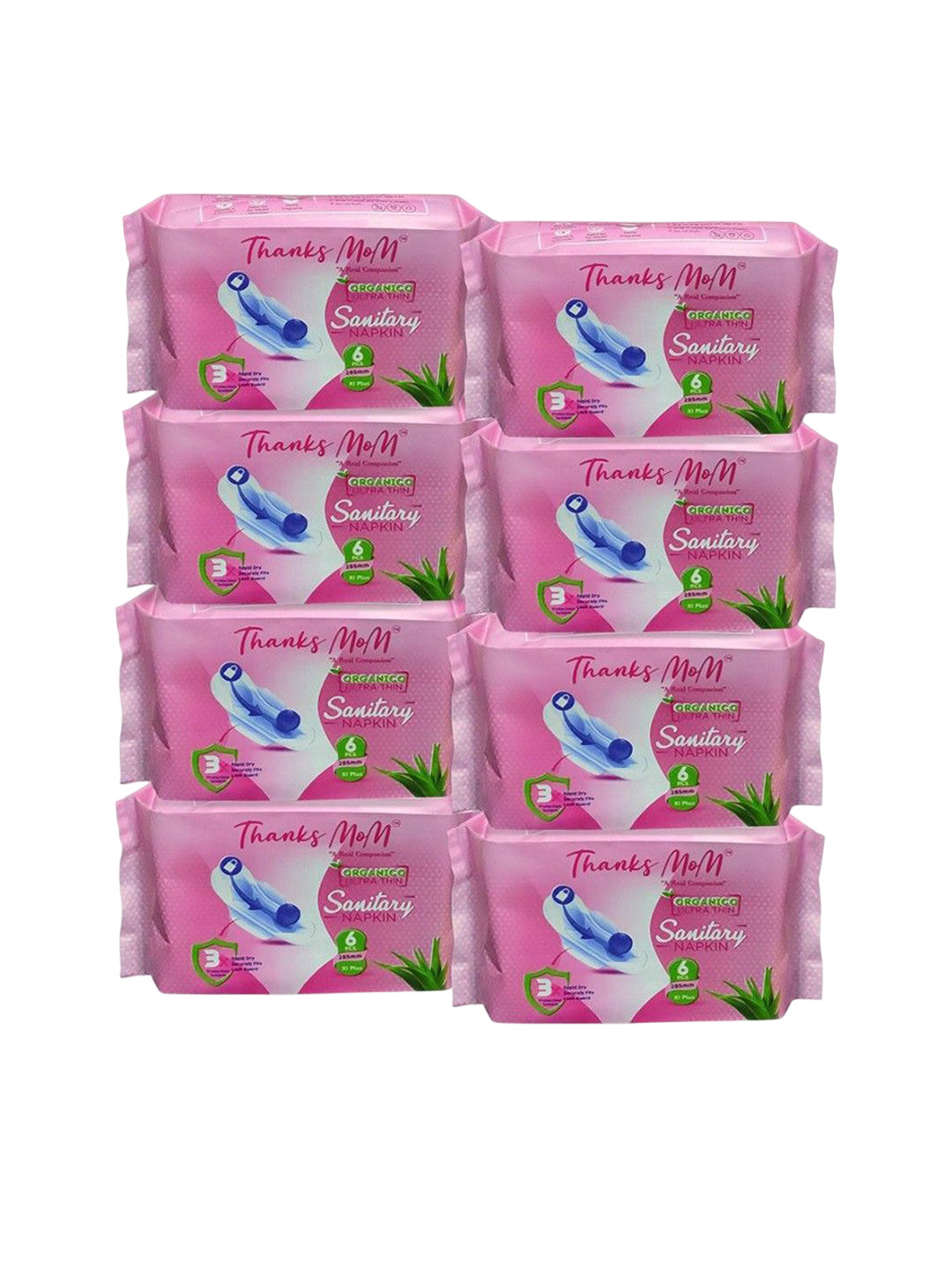 THANKS MOM Organico Ultra Thin Set Of 8 Sanitary Pads With Razor - 6 Pads Each