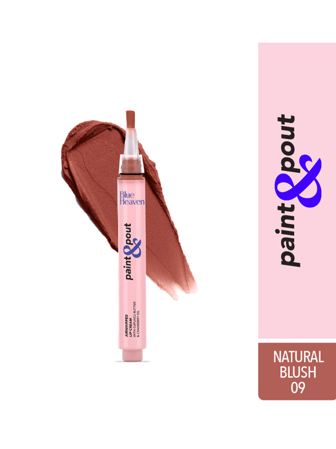 Blue Heaven Paint & Pout Lightweight Matte Airwhipped Lip Cream 2 ml - Natural Blush 09