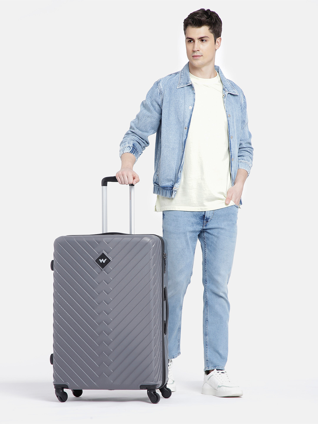 Wildcraft Citron Textured Hard  Sided Large Trolley Suitcase