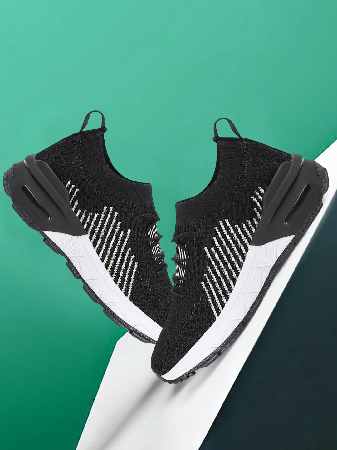 glitchez Men ATLAS Flyknit Striped Sneakers