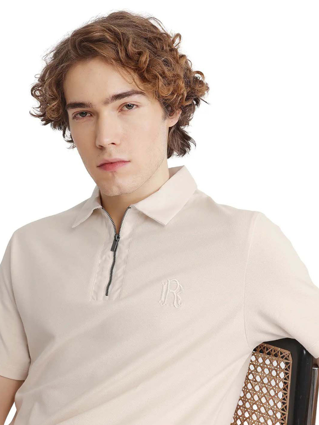 RARE RABBIT Men PRESTO Solid Polo Collar Cotton T-shirt