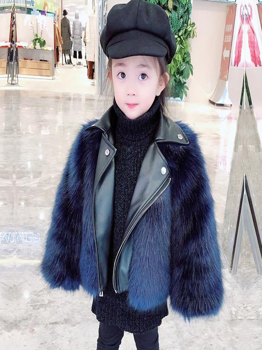 Xsole Kids Lapel Collar Self Design No Puffer Jacket