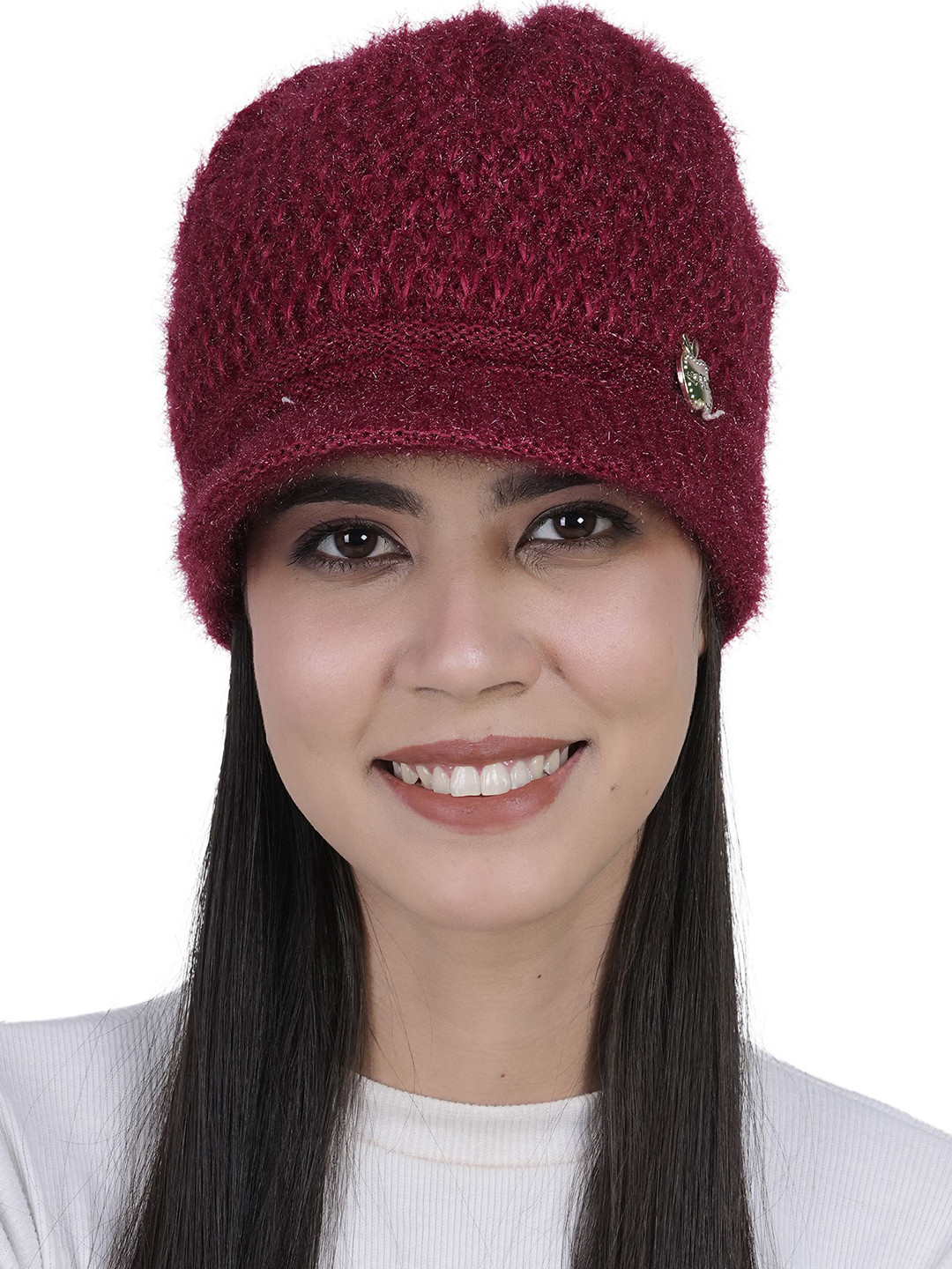 TEEMOODS Women Self Design Wollen Visor Cap