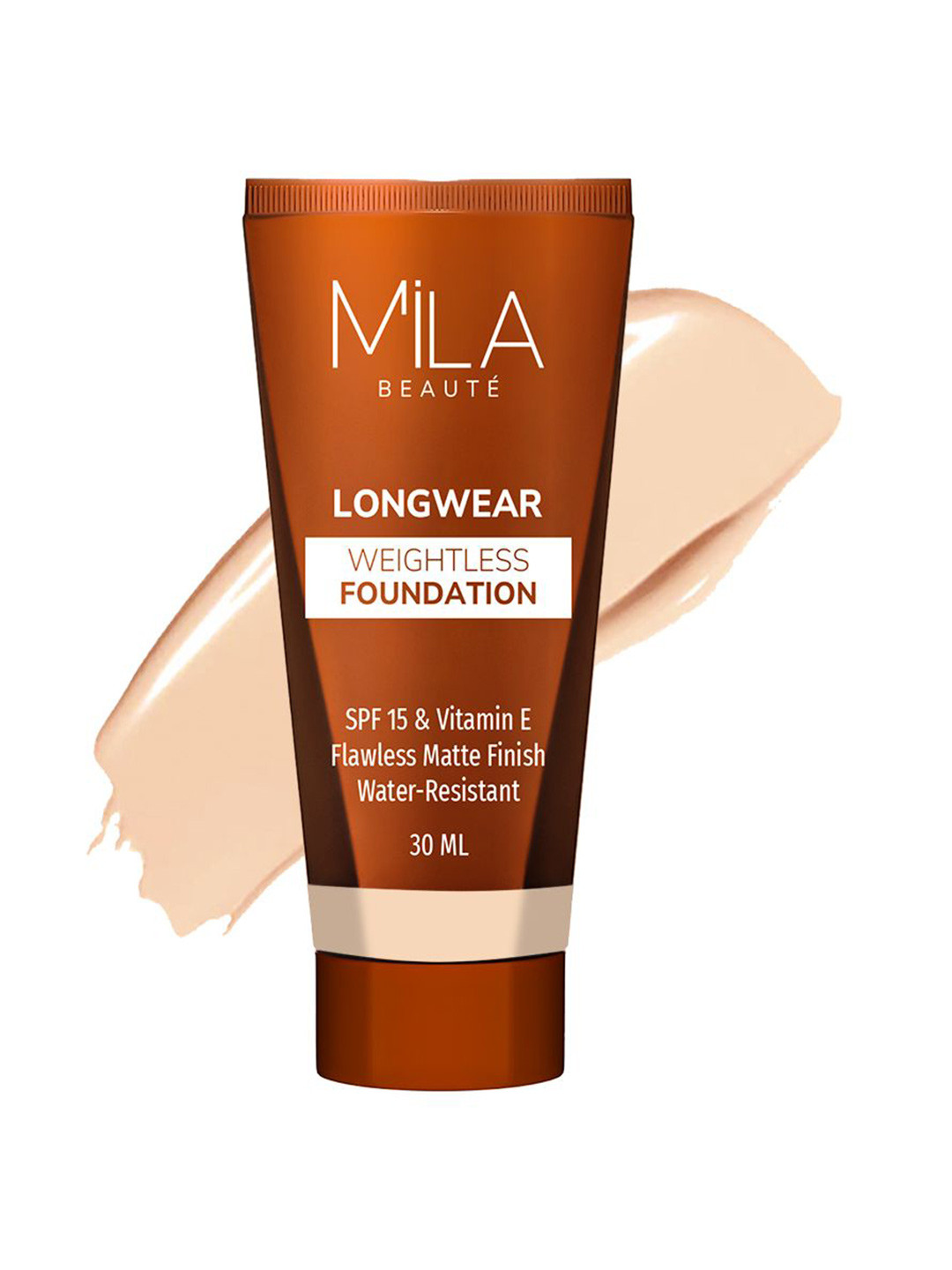 MILA BEAUTE Longwear Weightless Foundation With SPF 15 - 30 ml - Light Beige - 103