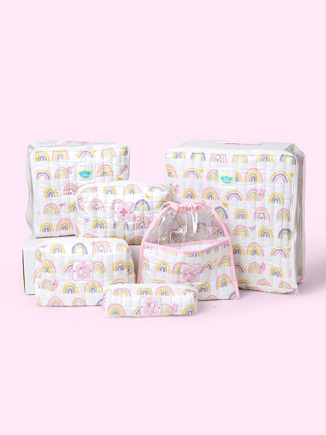 Fancy Fluff Pink Set of 5 Regular Multi-Utility Organisers