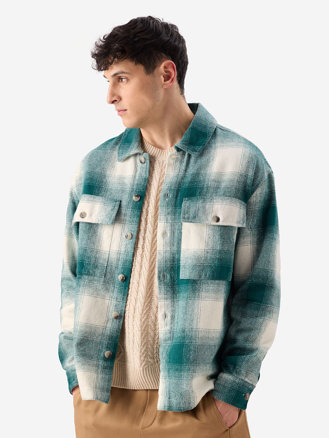 The Souled Store Men Buffalo Checks Opaque Checked Casual Shirt - Oversized