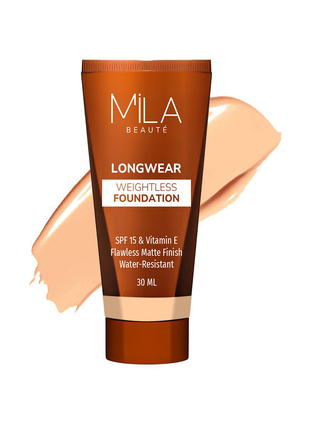 MILA BEAUTE Longwear Weightless Water Resistant SPF 15 Foundation 30 ml -Pure Natural -202