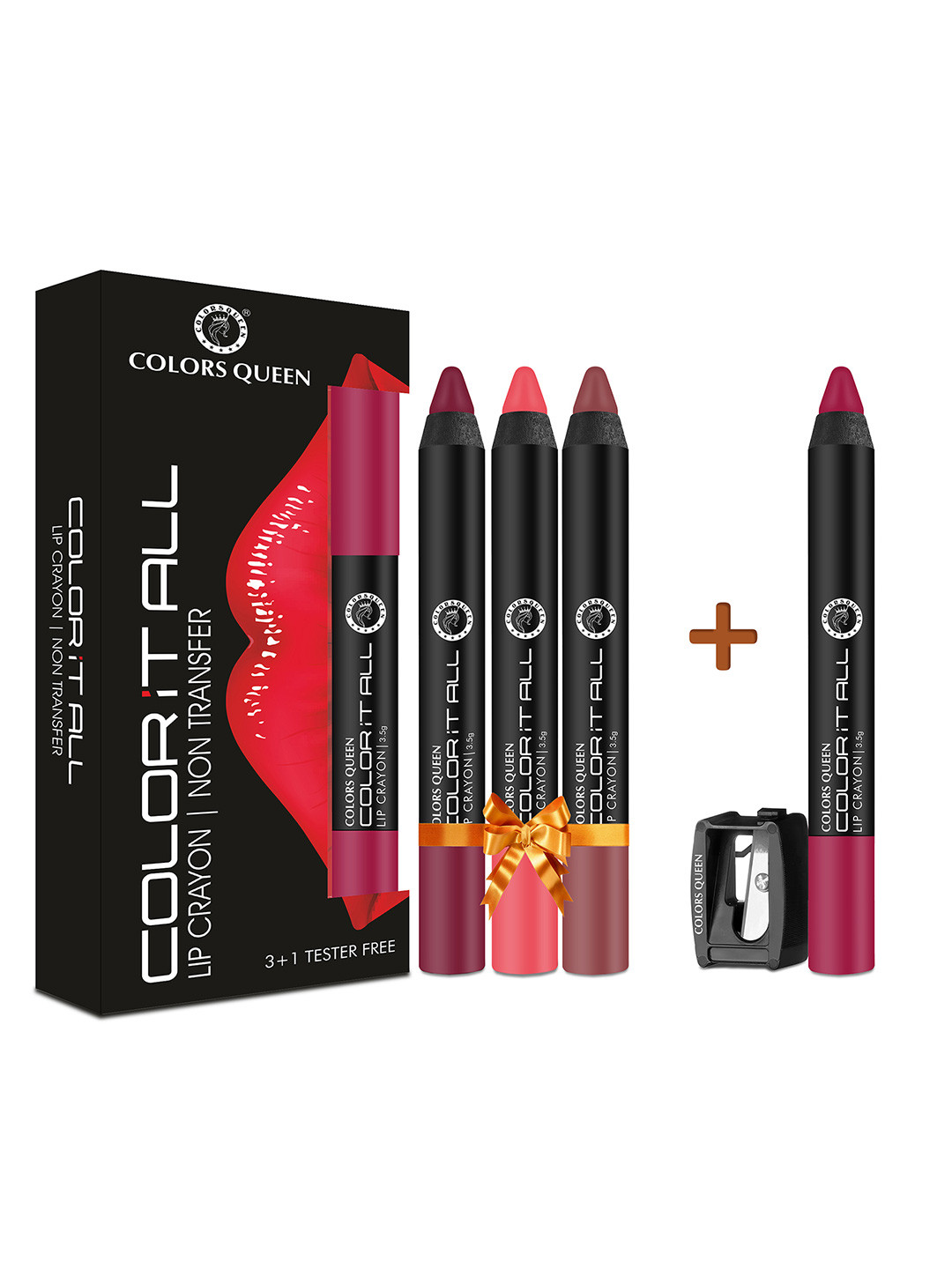 Colors Queen Color It All Set Of 4 Non Transfer Matte Lip Crayon - 3.5g Each-07-09-13-18