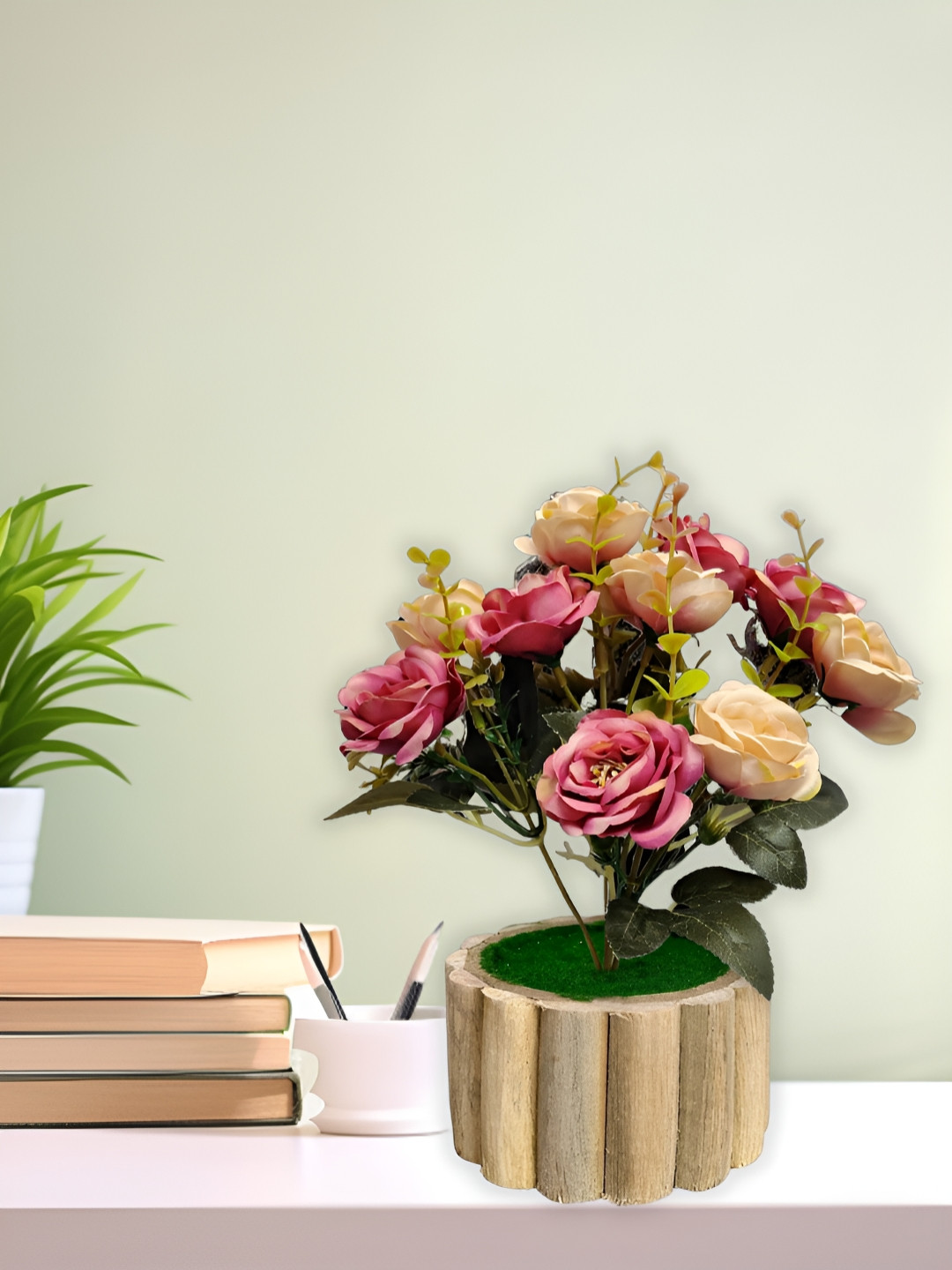 ARTSY Pink 1 Pieces Artificial Flower With Pot