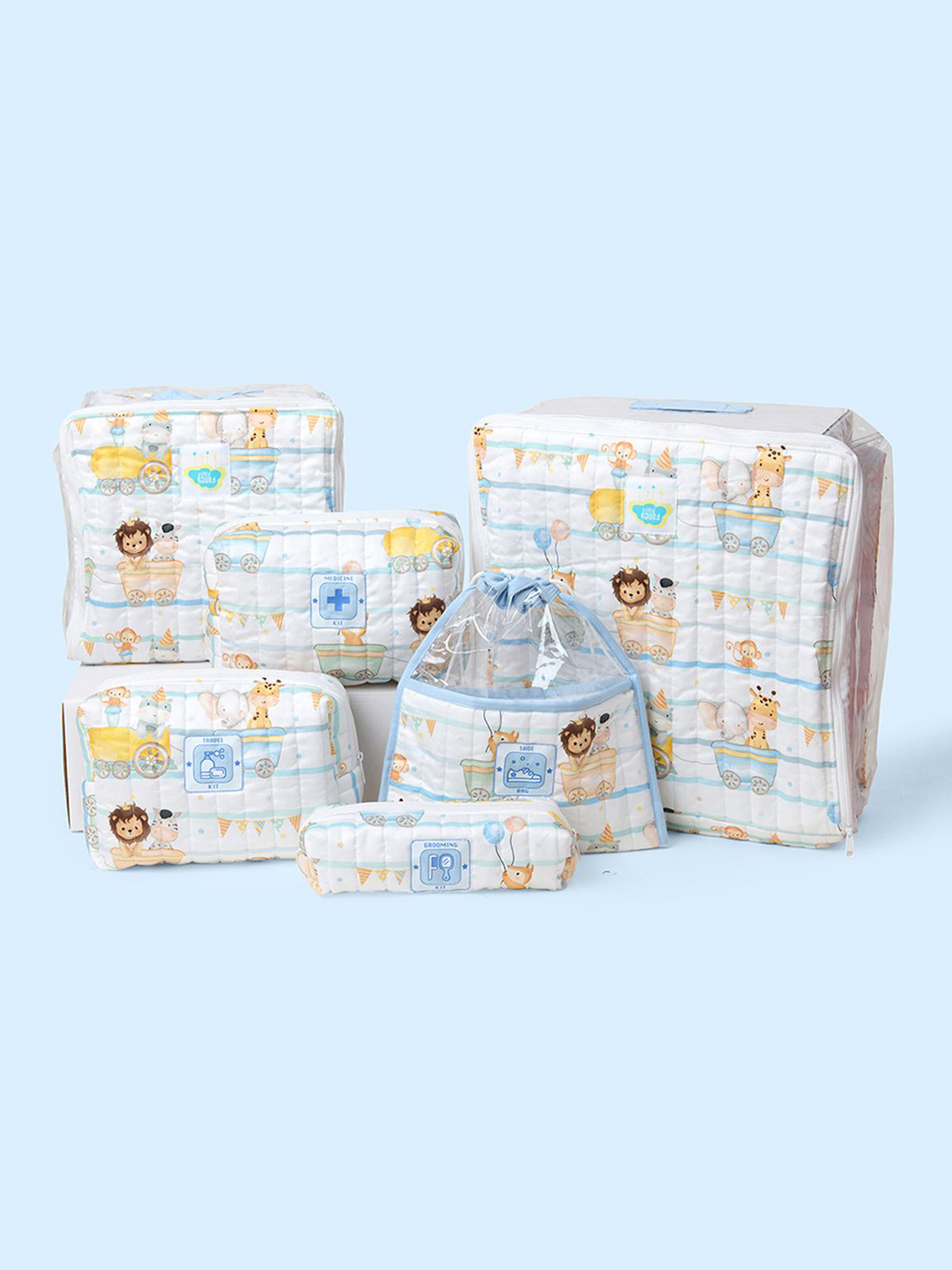 Fancy Fluff Kids Set 5 Piece Printed Organic Cotton Storage Bag