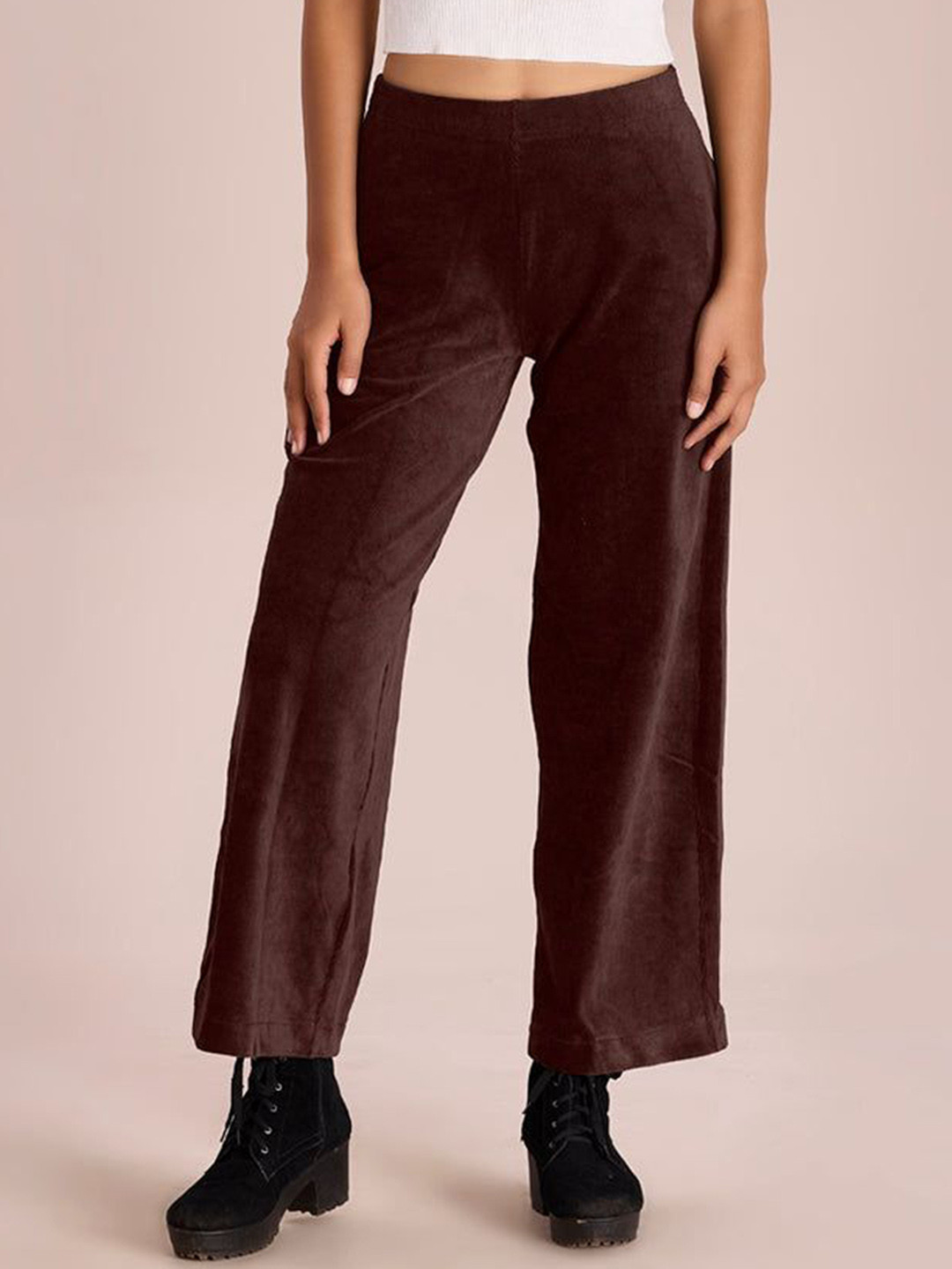 Go Colors Women Wide Leg Loose Fit Trousers