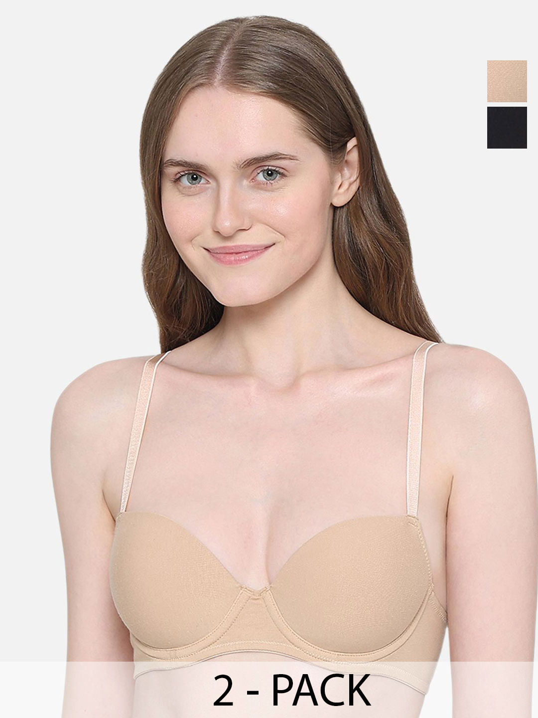 Wacoal Women  Pack of 2 Balconette Half Coverage Underwired Lightly Padded Cotton Bra