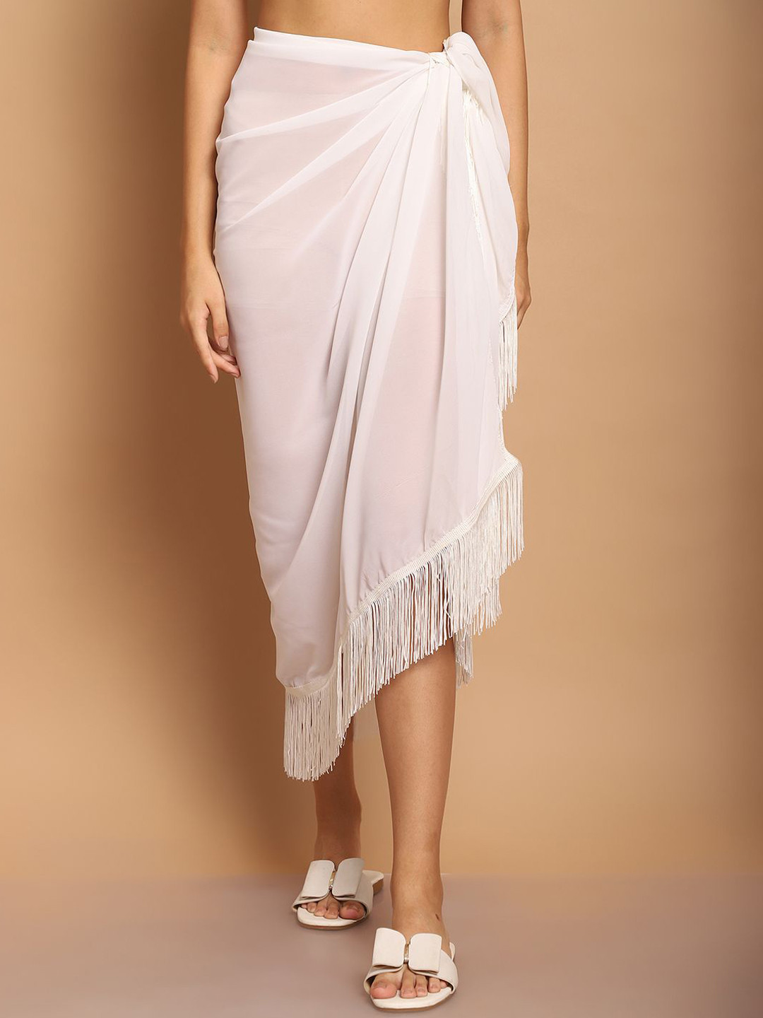 Blissence Women Fringed Long Sarong Cover-up