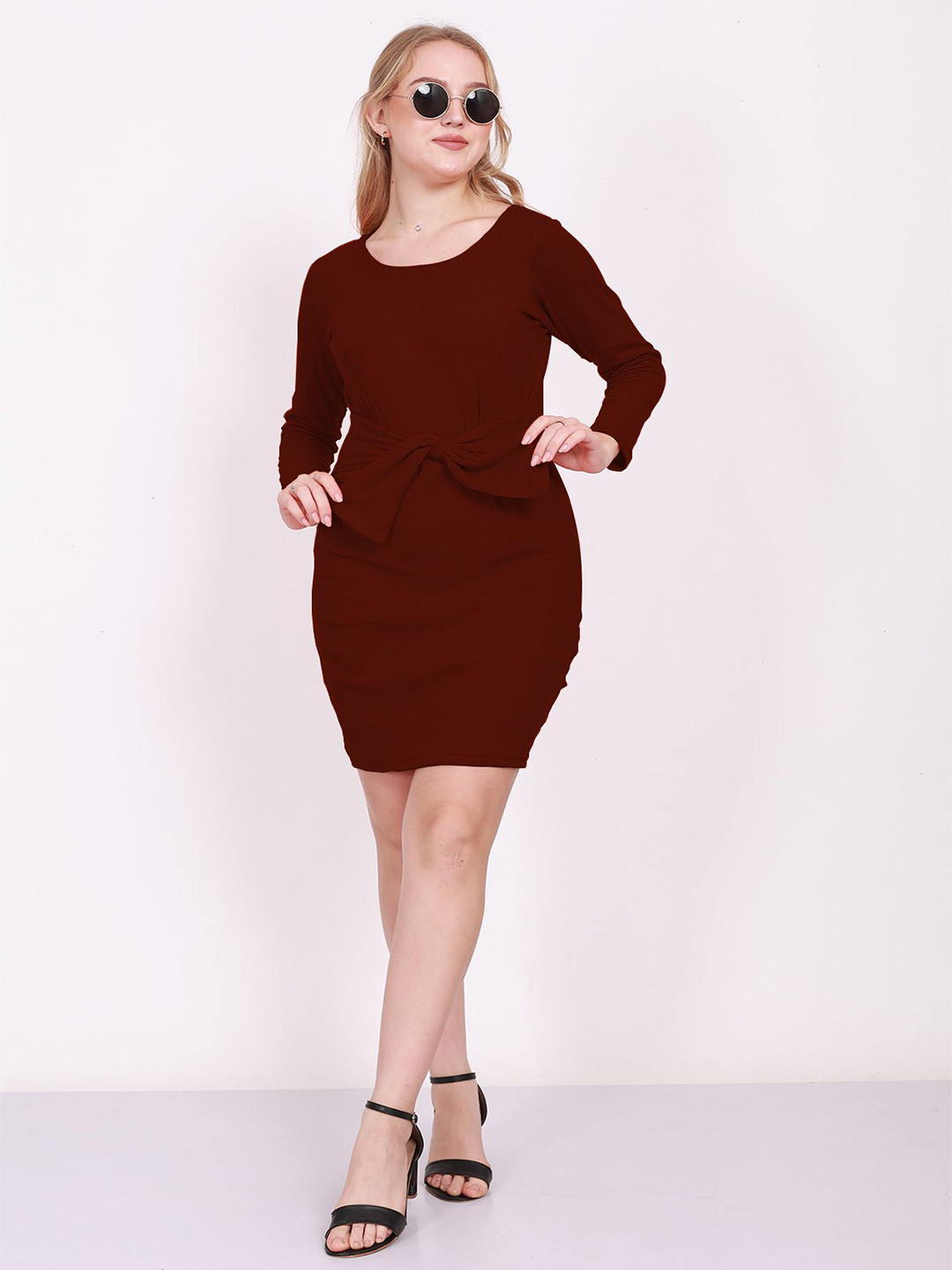 BAESD Women Bodycon Mini Dress With Bow Details
