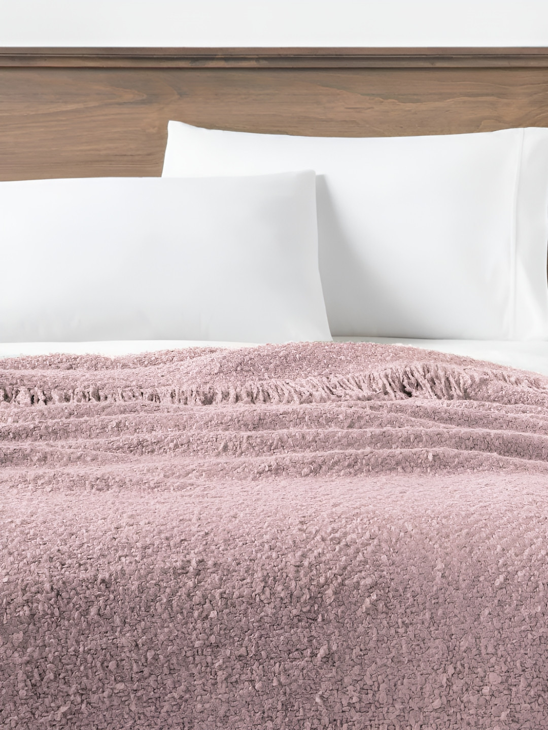 CAZIMO Pink Rectangular Fringed Throw