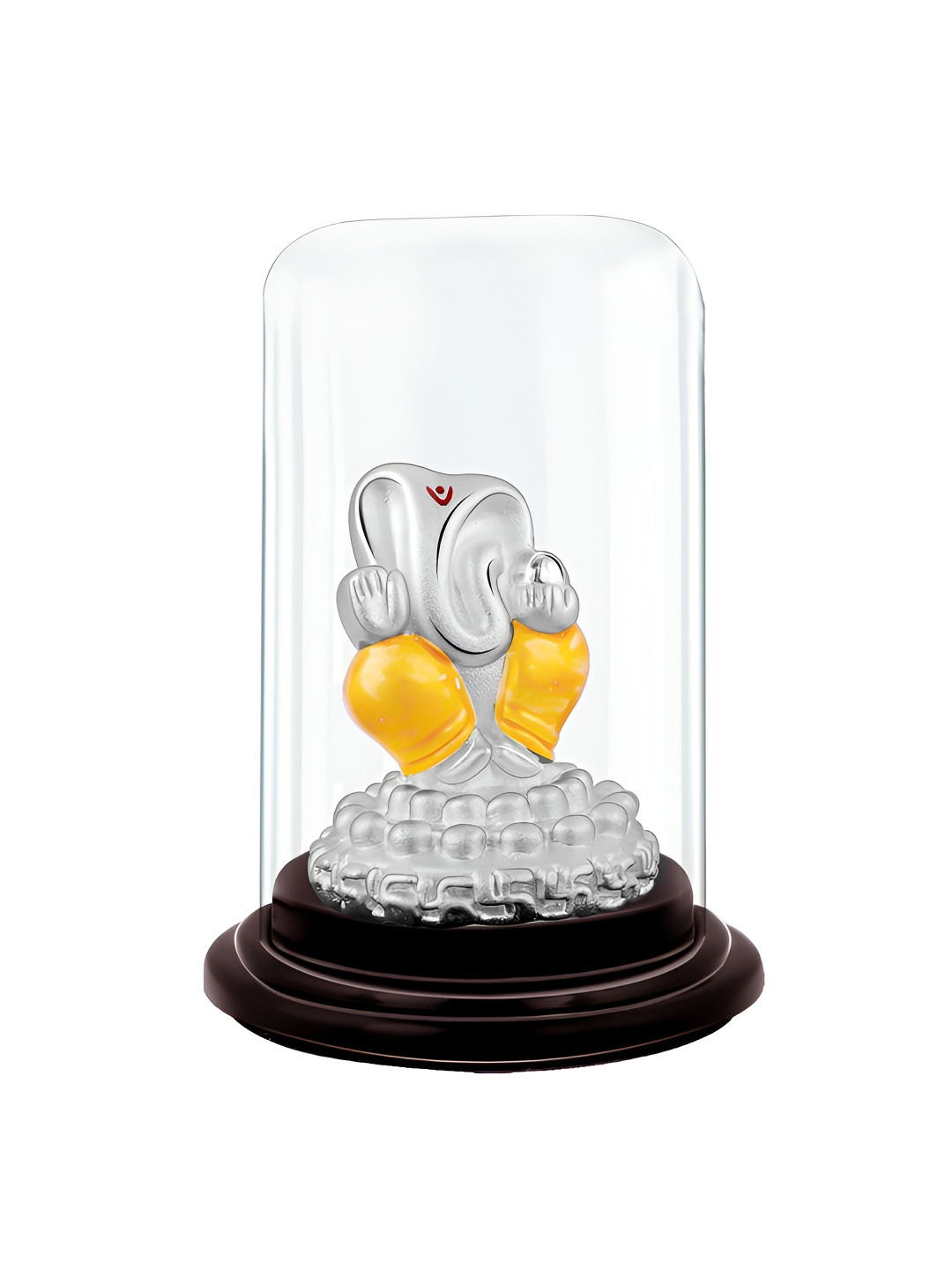 GIVA Avighna Grey Silver Metallic Prayer Room Small Showpiece - 2.8 Inches